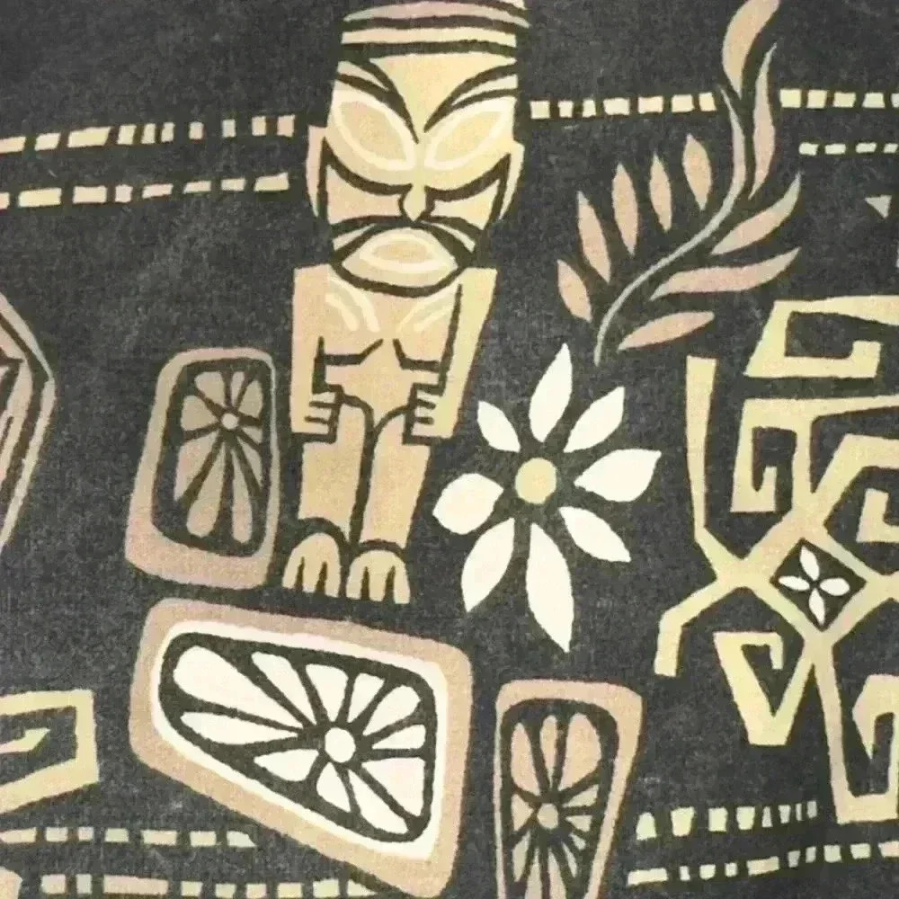 Vintage Sideout large black shirt sleeve Hawaiian totem button up shirt. Guc - Picture 4 of 10